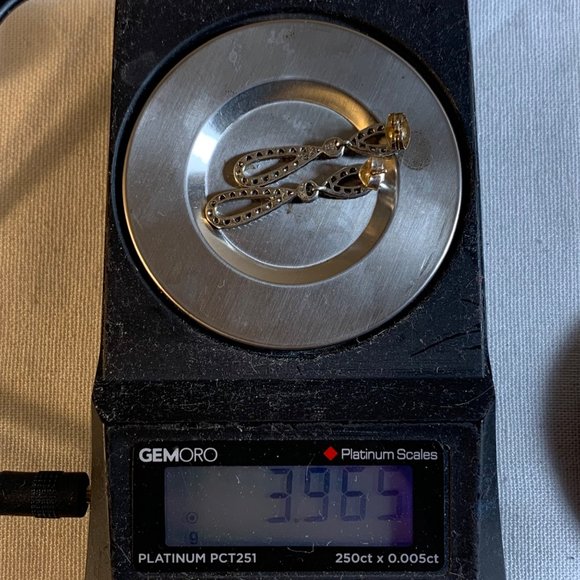 Sterling Silver 925 Cubic Zirconia Dangle Earrings, Post Backs, 1.5" Long - Picture 9 of 12